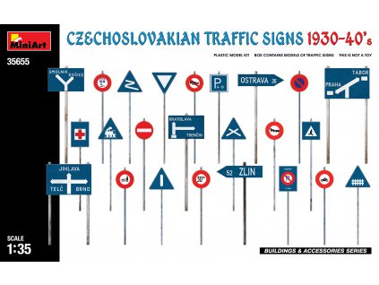 Czechoslovakian Traffic Signs 30-40 1/35