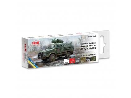 Sada akrylových barev ICM - Combat Vehicles Armed Forces of Ukraine 6x12ml