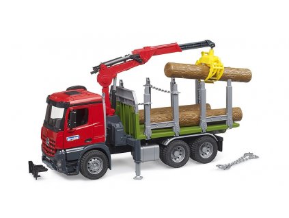 mb arocs timber truck w loading crane grab 3 trunks 1 16 03669 05