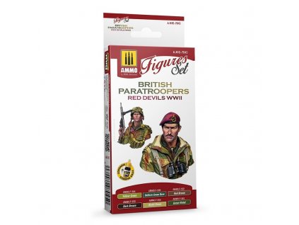 Sada akrylových barev Ammo Figures - British Paratroopers Red Devils WWII