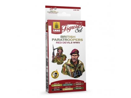 Sada farieb British Paratroopers Red Devils WWII Figures Set