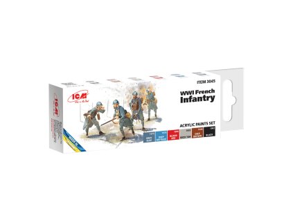 Sada akrylových farieb ICM - WWI French infantry 6x12ml