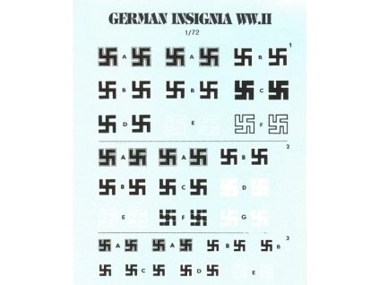 Set of Luftwaffe WW2 swastika decals in 1/72