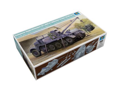 sd kfz 9 1 schwerer zugkraftwagen 18 t with 6t billstein crane 1 35 trumpeter 09576 023