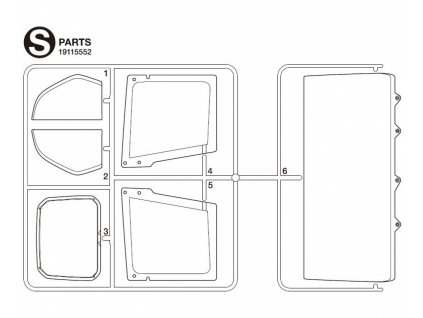 S-Parts Clear glass panels Scania S770 Tamiya 56368