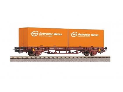 Flachwagen mit 20"-Containern GW Ep.V OBB HO