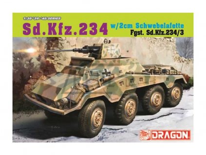 262337 model kit military 6969 sd kfz 234 3 w 2cm schwebelafette 2cm 1 35 dragon