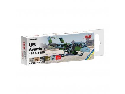 ICM Acrylfarben-Set – US-Luftfahrt 1980–1990, 6 x 12 ml