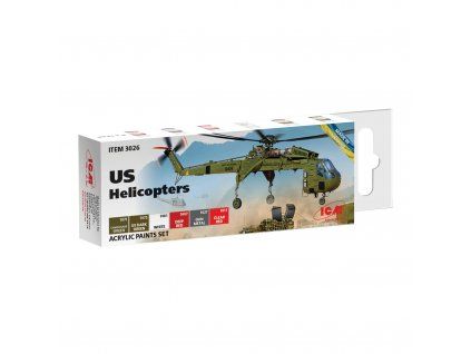 Sada akrylových farieb ICM - US Helicopters 6x12ml