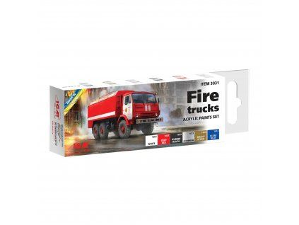 ICM Acrylic Paint Set - Fire Trucks 6x12ml