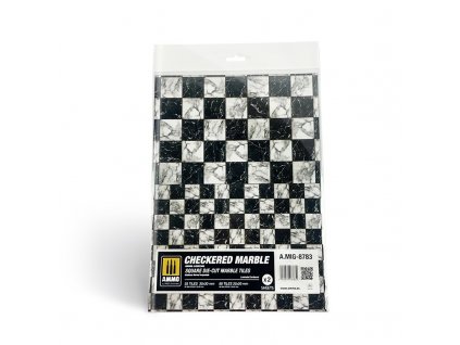 Checkered Marble. Square Die-cut Marble Tiles (mramor) – 2 ks