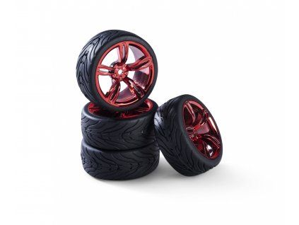 Carson wheel set 10 Sp.Design (4) red 1/10