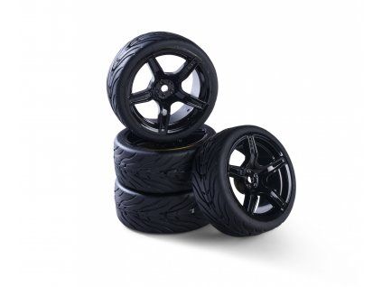 Carson wheel set 5 spoke design (4) black 1/10