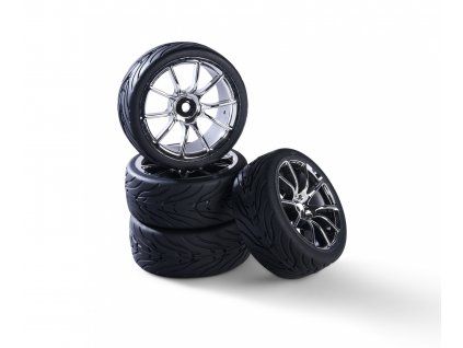 Carson wheel set 10 Sp.Design (4) chrom 1/10