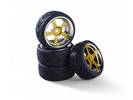 Carson wheel set 5 sp.design (4) chrome / gold 1/10