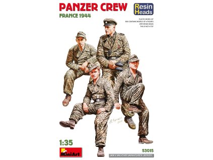 figure set german panzer crew france 1944 4 resin heads 1 35 MINIART 53015 06