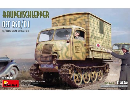 raupenschlepper ost rso 01 with wooden shelter 1 35 MINIART 53048 022