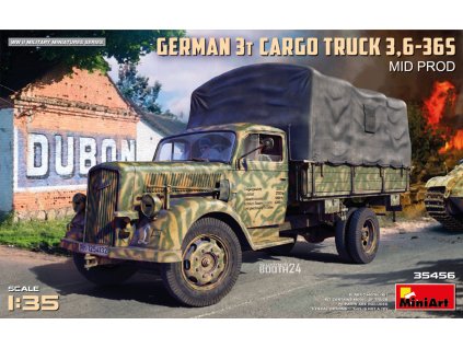 german 3t cargo truck 3 6 36s mid production 1 35 MINIART 35456 028