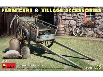 farm cart with village accessories 1 35 MINIART 35657 04