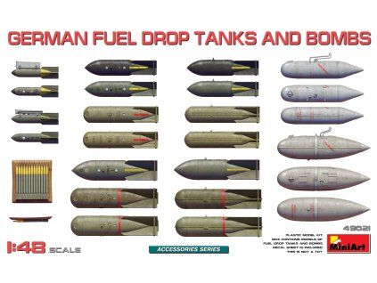 german fuel drop tanks and bombs 1 48 MINIART 49021 07