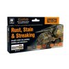 Farby Vallejo Sada Rust, Stain & Streaking, 8x17 ml