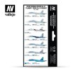 Vallejo Model Air Color Acrylic Paint Set - Su-27 Flanker from 80s to present 8x17ml