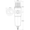 Filter with pressure gauge and regulator AFR-2000