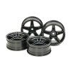 Medium-Narrow Twin 5-Spoke Wheels +2 Black *4 1/10