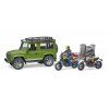 Land Rover s prívesom a motocyklom 1/16