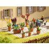 Flower pots with decorative flowers 9 pcs HO
