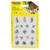 Ferns and meadow flowers for diorama 17 pcs Laser-Cut 1/72, HO