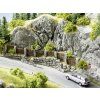 Rock with protective barriers for diorama 23 x 16cm 1/72 and HO