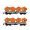 Set of 2 freight wagons Type Uacs 451.1 AWT Ep. VI HO