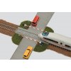 Railway crossing with HO barriers