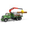 02824 mack granite timber truck with 3 trunks 1 16 bruder 07