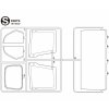 S-Parts Clear glass panels Scania S770 Tamiya 56368