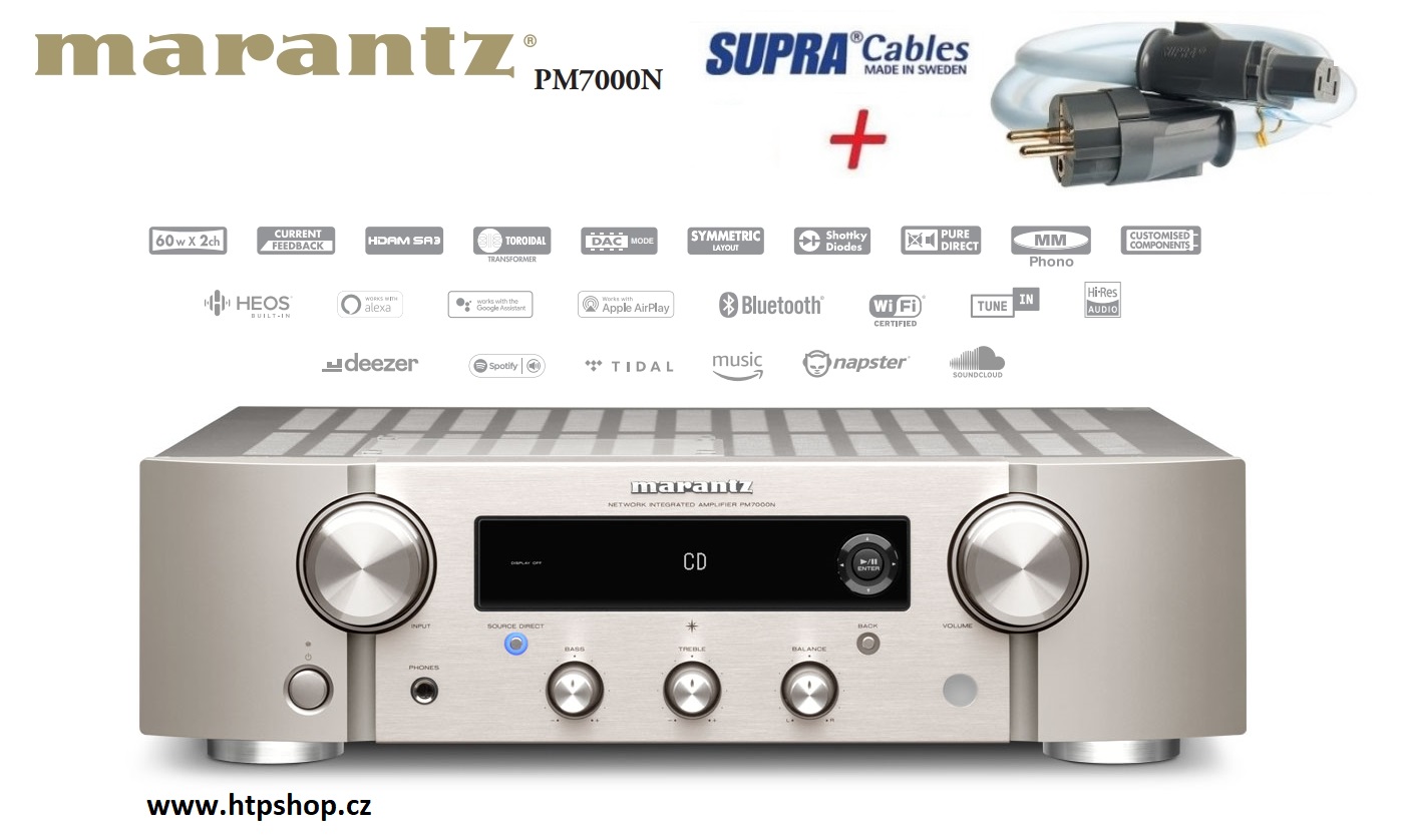 Marantz PM7000N + síťový kabel SUPRA LoRad 2.5 CS-EU Barevné provedení: stříbrné - silver gold