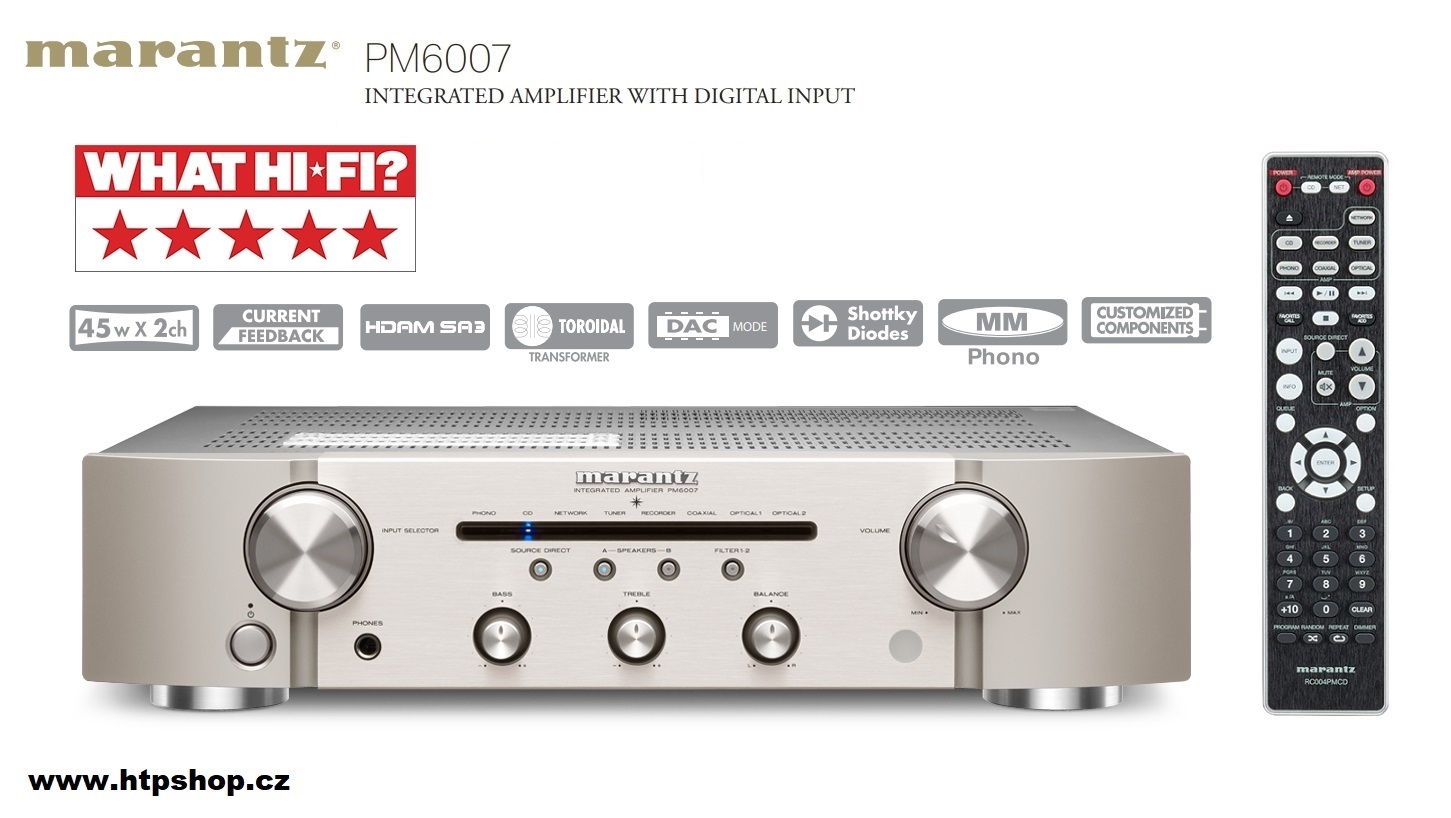 Marantz PM6007 + síťový kabel SUPRA LoRad 2.5 CS-EU Barevné provedení: stříbrná - silver gold (bez síťového kabelu)