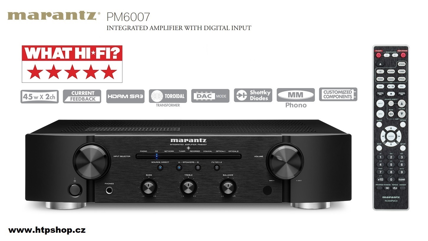 Marantz PM6007 + síťový kabel SUPRA LoRad 2.5 CS-EU Barevné provedení: černá - black (bez síťového kabelu)