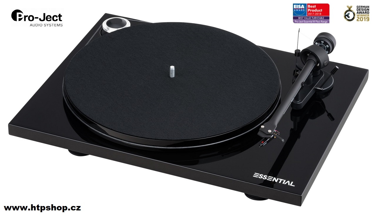 Pro-Ject Essential III + Ortofon OM10 Barevné provedení: černá - piano lak