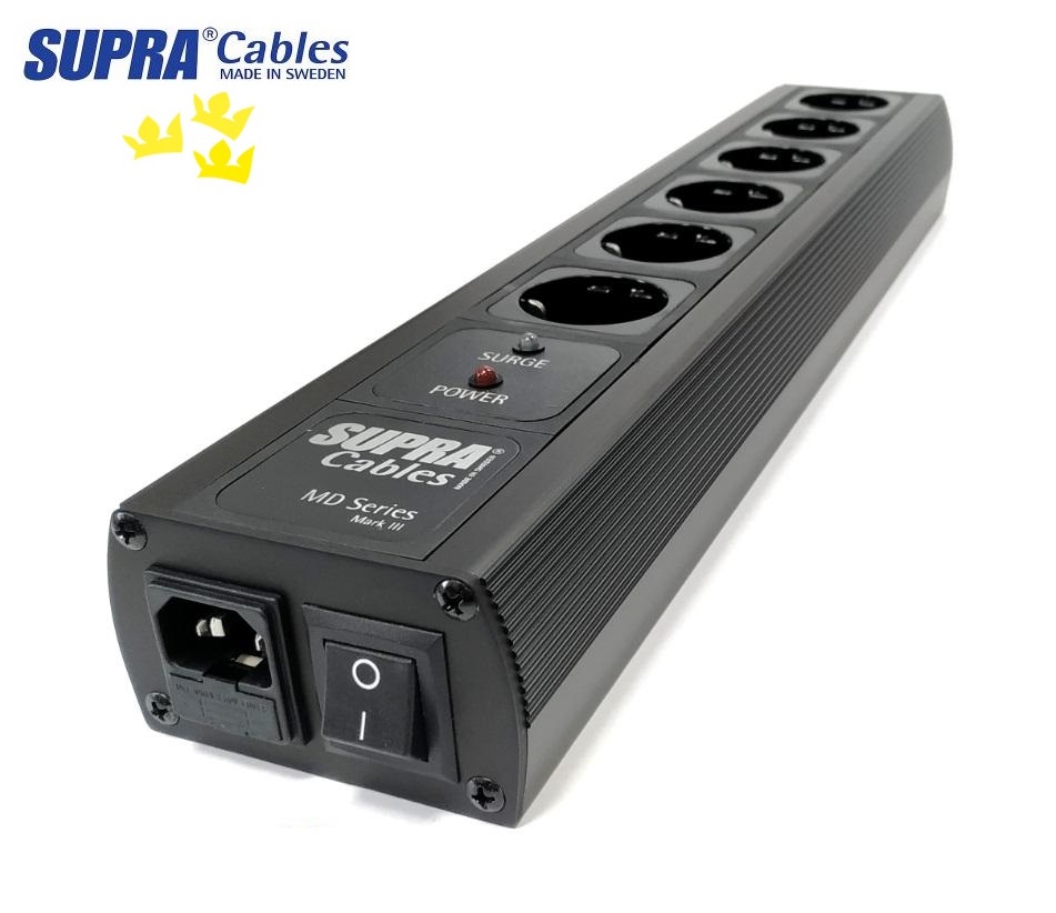 Supra Cables SUPRA MAINS BLOCK MD06-EU/SP SPC BLACK SWITCH - Silver Edition