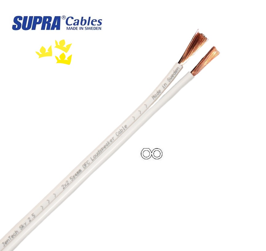 Supra Cables SUPRA by JenTech Sky 2x1.6 Barevné provedení - kabely: bílá - White