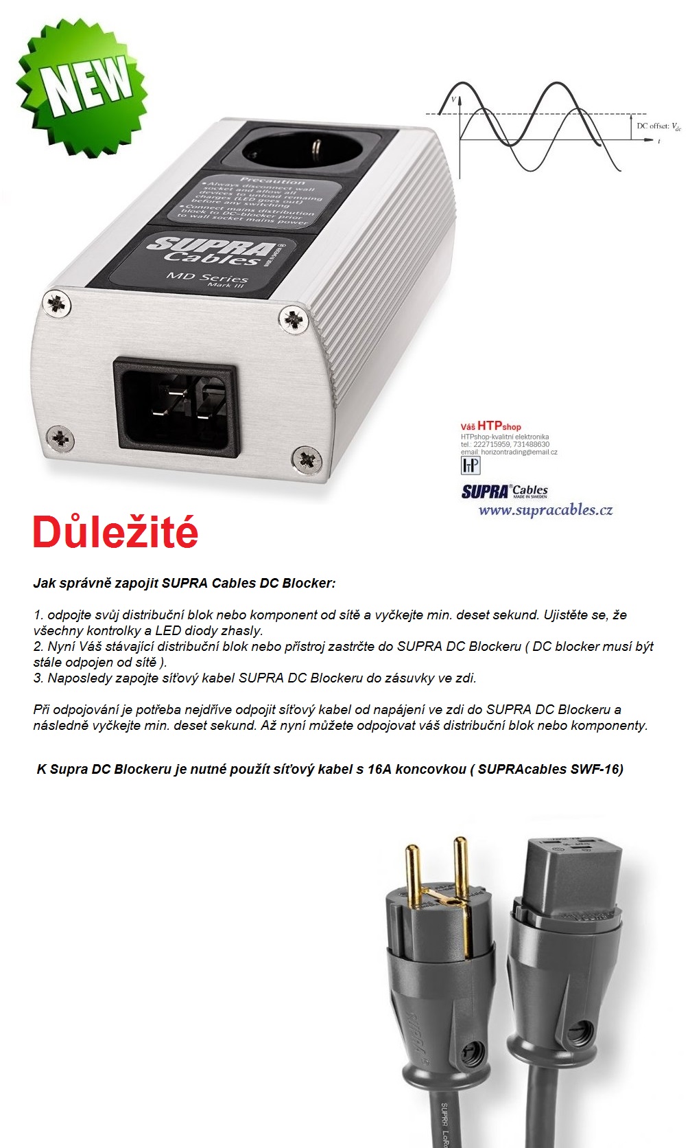 SUPRA MAINS BLOCK MD01-EU-16 DC-Blocker