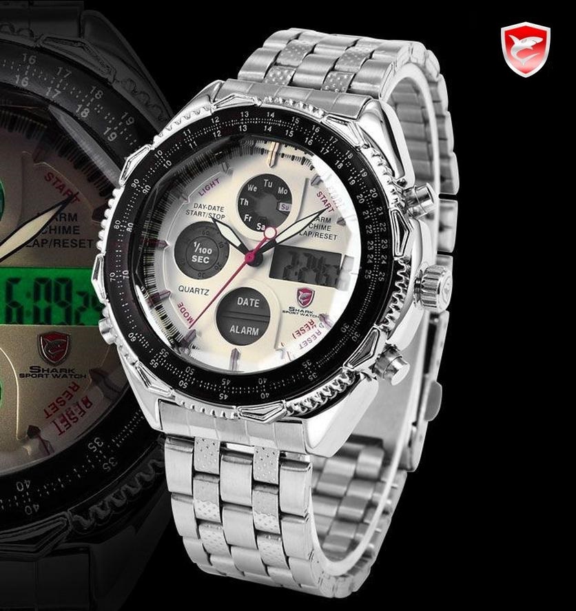 SHARKsportwatch Shark Silver Eightgill White SH109