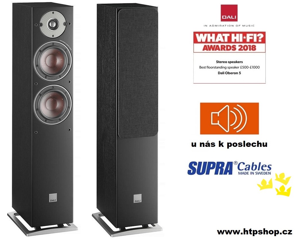 DALI OBERON 5 + kabeláž SUPRAcables Barevné provedení: černá - black
