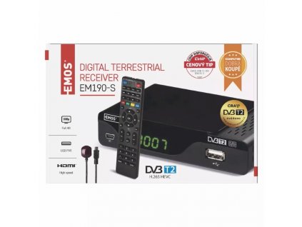 Emos DVB-T2 EM190 SLIM  HD HEVC H265- ČR TEST