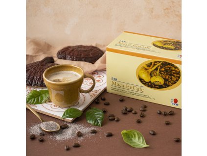 dxn maca eu cafe 3in1 peruivian ginseng alkaline brazilian arabica coffee in mug