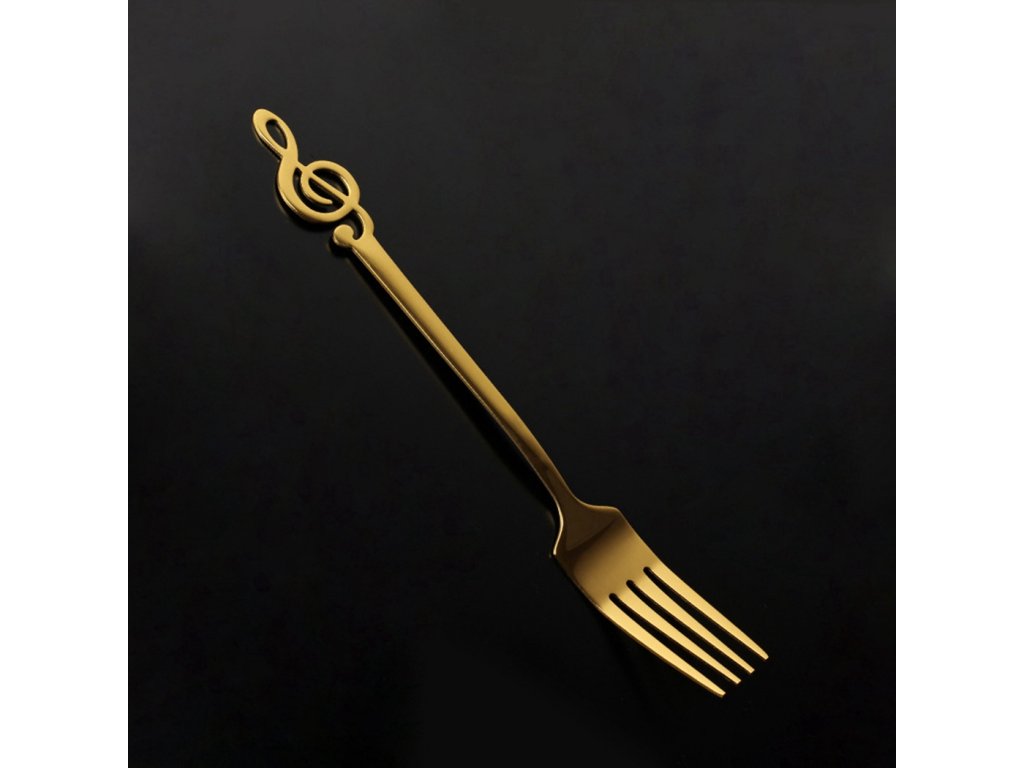 vidlička houslový klíč zlatý