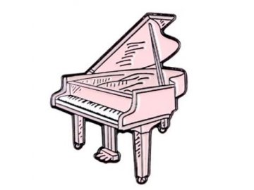 odznáček klavír růžový