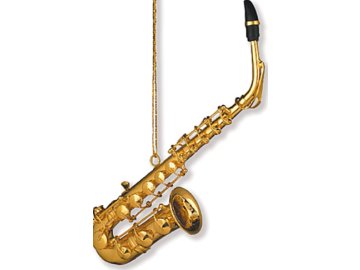Závěsná dekorace Saxofon zlatý